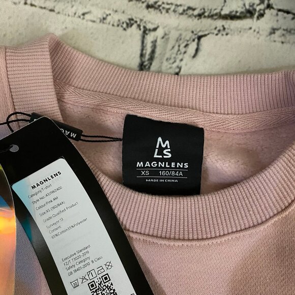 Magnlens Graphic Oversized Fleece Sweatshirt XS - Picture 5 of 6